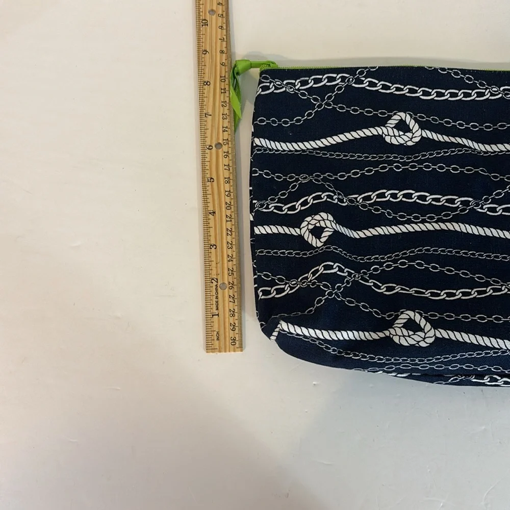Nautical Chains Ahoy Large  Navy Zippered Pouch by Thirty-One